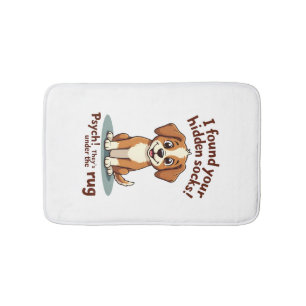 Funny Dog Hidden Socks Quote Vintage Cartoon Pet H Bath Mat