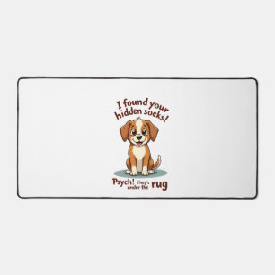 Funny Dog Hidden Socks Quote Vintage Cartoon Pet H Desk Mat