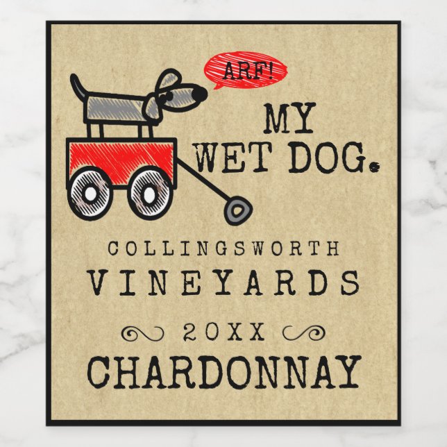  Funny Dog Homemade Wine Label (Single Label)