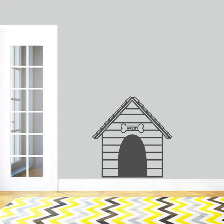 Funny Dog House And Name Large Wall Decal Zazzle