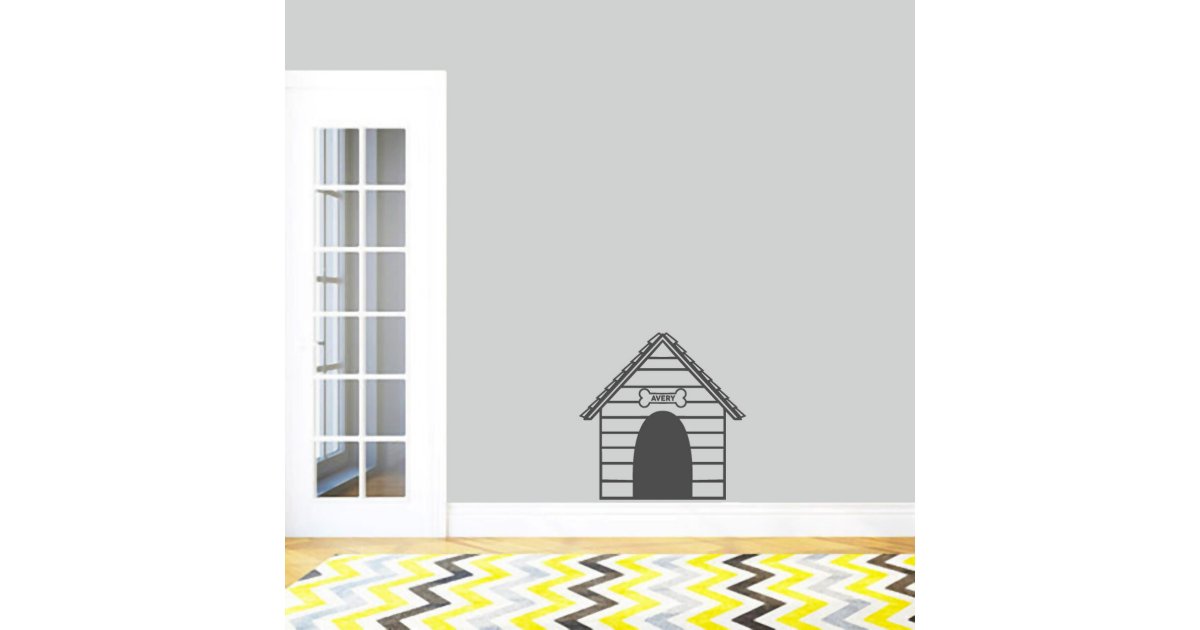 Funny Dog House And Name Medium Wall Decal Zazzle