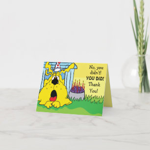 Funny Dog HUH! Personalize Letterpress Thank You Card