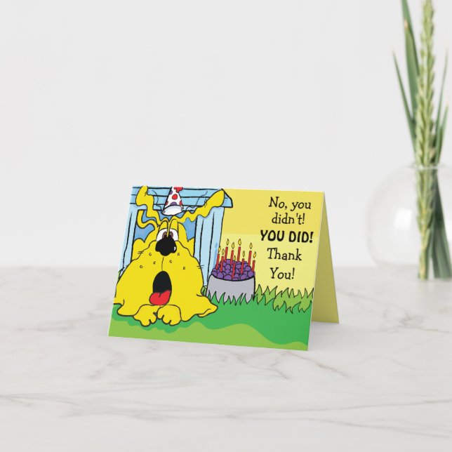 Funny Dog HUH! Personalize Thank You Card (Front)