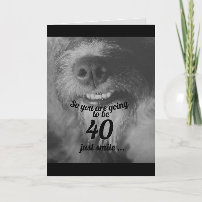 funny dog humor custom  age birthday card (Front)