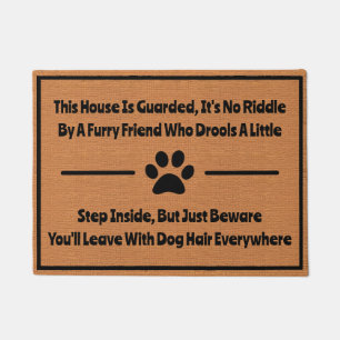 Funny Dog Humor Silly Quirky Minimalist Rustic Doormat