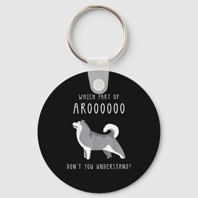 Funny Dog Husky Mom Cut For Girls And Women - Whic Keychain (Front)