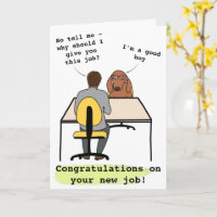 Funny dog illustration congratulations new job