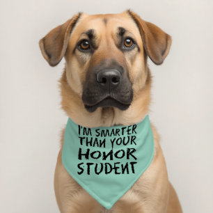 Funny Dog I'm Smarter than your Honor Student Pet Bandana Collar