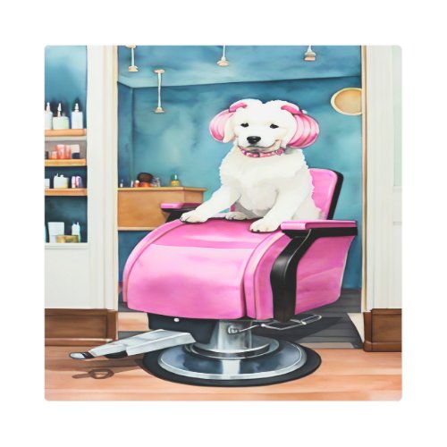 Funny Dog in the Beauty Salon Bathroom Wall Art