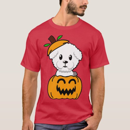 Funny dog is in a pumpkin T_Shirt