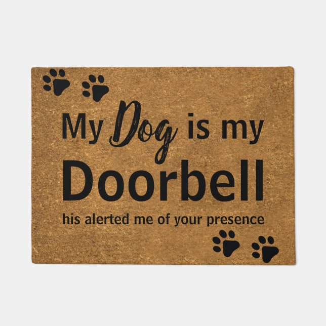 Funny Dog is my Doorbell Faux Coir Doormat (Front)