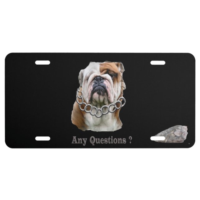 Funny Dog items T-Shirt License Plate (Front)
