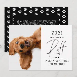 Funny Dog It's Been A Ruff Year Personalized Card