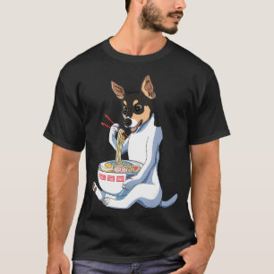 Funny Dog Japanese Kawaii Ramen Rat Terrier  T-Shirt