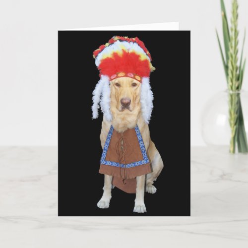 Funny DogLab Big Chief Fathers Day Card