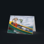 Funny Dog/Lab Fisherman Birthday Card<br><div class="desc">Funny, customizable birthday card for a fisherman. You can change the text, font, font size and color. You can change the size and position of the picture. You can change the size and position of the fish. The boat is thanks to public domain pictures. The fish was public domain on...</div>