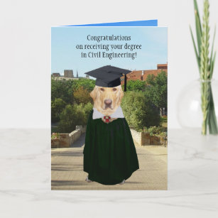 Funny Dog/Lab Graduation Civil Engineer Card