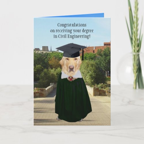 Funny DogLab Graduation Civil Engineer Card