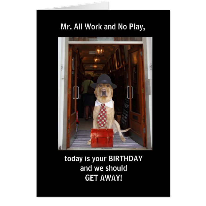 Funny Dog/Lab Husband Birthday Greeting Card