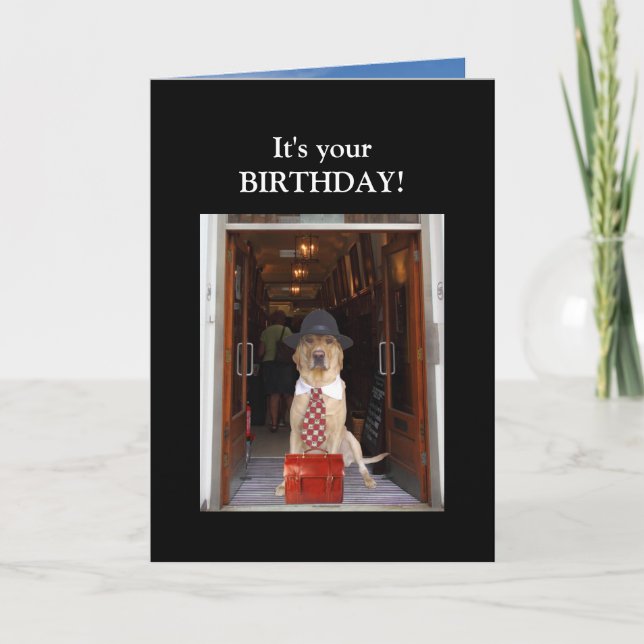 Funny Dog/Lab Male Birthday Card (Front)