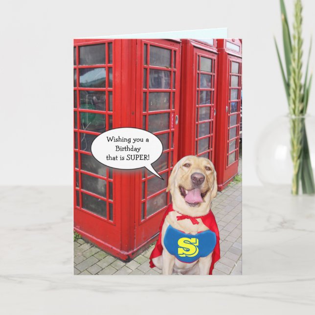 Funny Dog/Lab Super Birthday Card (Front)