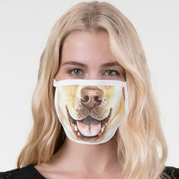 Funny Dog Labrador Retriever Animal Face Humor Face Mask by petcherishedangels at Zazzle