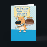 Funny Dog Licked the Cake Birthday Card<br><div class="desc">Here's a funny birthday card featuring a dog who has done everyone a favor by licking the cake,  adding some much-needed moisture. 

Thanks for choosing this original design by © Chuck Ingwersen and supporting me — an independent artist! I post cartoons every day on Instagram: https://www.instagram.com/captainscratchy</div>
