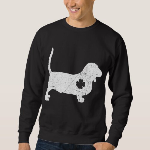 Funny Dog Lover Basset Hound Costume St Patricks  Sweatshirt