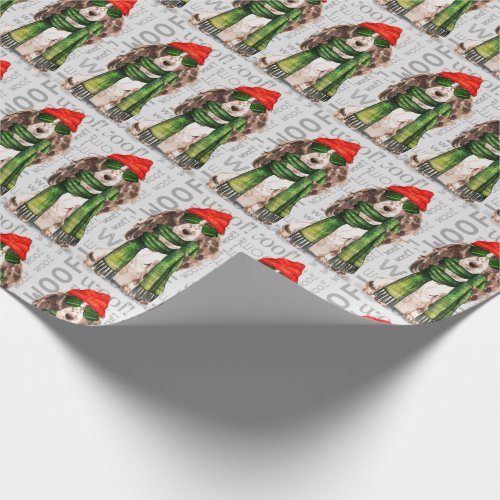 Funny Dog Lover Brown Cocker Spaniel Christmas Wrapping Paper