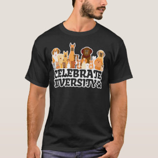 Funny Dog Lover 'Celebrate Diversity' Cute Dog     T-Shirt