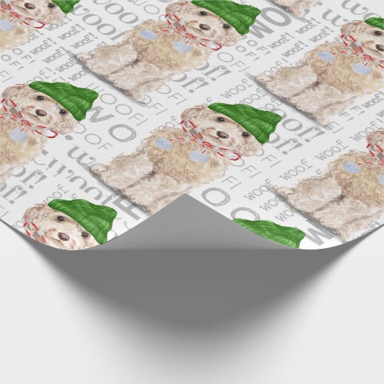 Funny Dog Lover Christmas Champagne Cockapoo Wrapping Paper | Zazzle.com
