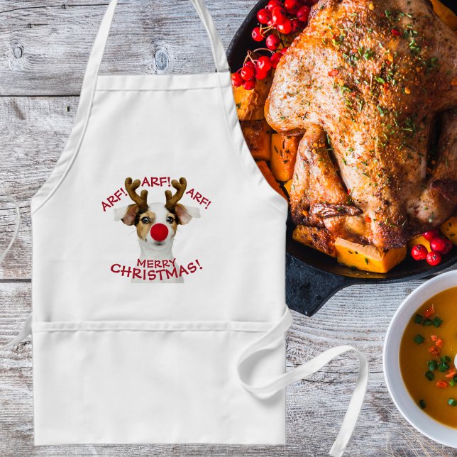 Funny, Dog Lover, Christmas, Festive Adult Apron (Funny, Dog Lover, Christmas, Festive Adult Apron)