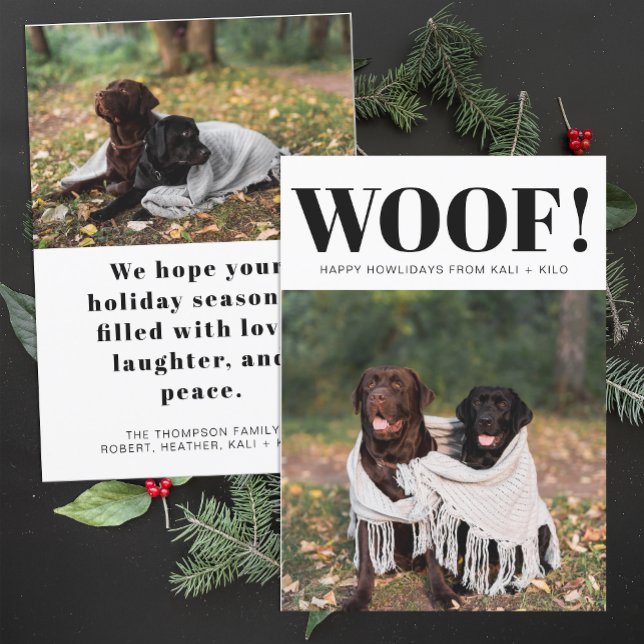 Funny Dog Lover Christmas Photo Cute Personalized Holiday Card (Creator Uploaded)