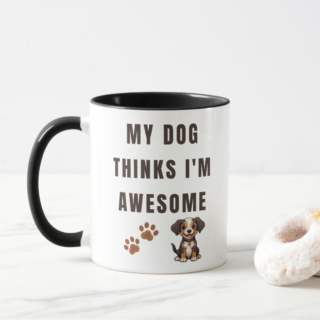 Funny Dog Lover Coffee Cup (With Donut)