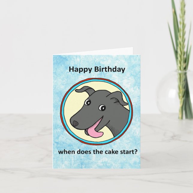 Funny Dog Lover Cute Black Dog Puppy Birthday Card (Front)