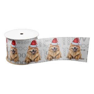 Funny Dog Lover Cute Chow Chow Dog Christmas Satin Ribbon