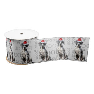 Funny Dog Lover Cute Great Dane Christmas Satin Ribbon