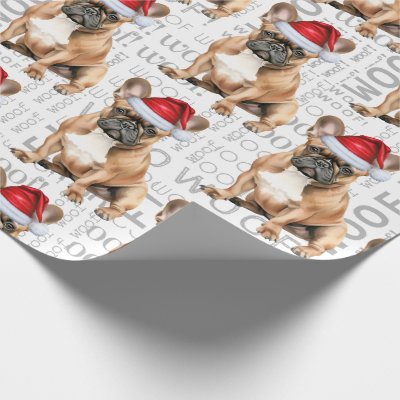 Funny Dog Lover French Bulldog in a Santa Hat Wrapping Paper