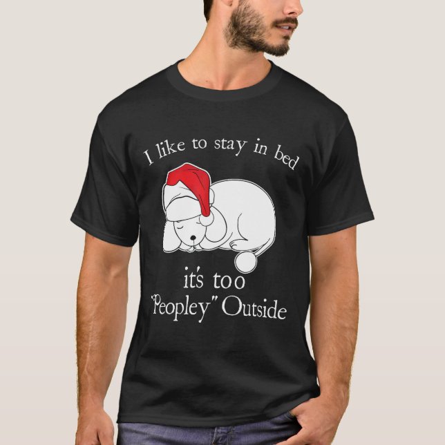 Funny Dog Lover Gifts I Like To Stay In Bed Poodle T-Shirt (Front)