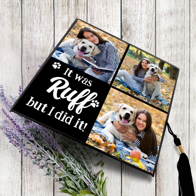 Funny Dog Lover Graduate Photo Collage Graduation Cap Topper (Creator Uploaded)