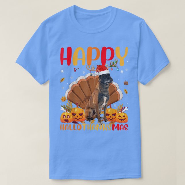 Funny Dog Lover Happy Belgian Malinois Dog HelloTh T-Shirt (Design Front)