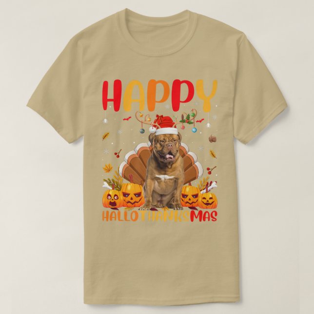 Funny Dog Lover Happy Dogue De Bordeau Dog HelloTh T-Shirt (Design Front)