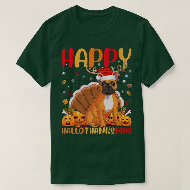 Funny Dog Lover Happy French Bulldog HelloThanksMa T-Shirt (Design Front)