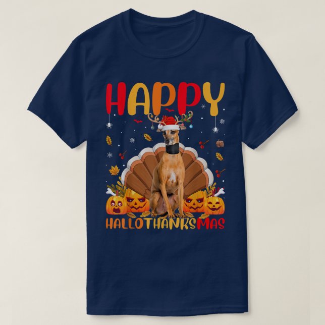 Funny Dog Lover Happy Italian Greyhound Dog HelloT T-Shirt (Design Front)