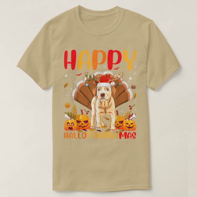 Funny Dog Lover Happy Labrador Retriever Dog Hello T-Shirt (Design Front)