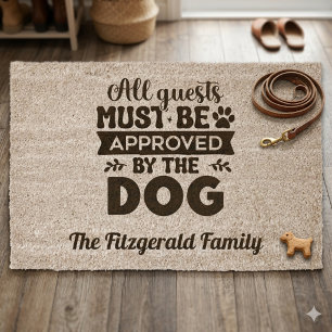 Funny Dog Lover Housewarming Family Welcome Fiber Doormat