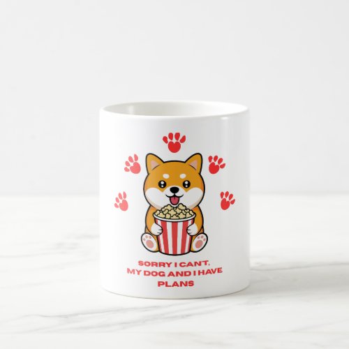 Funny Dog Lover Movie Night Cute Shiba Inu Coffee Mug