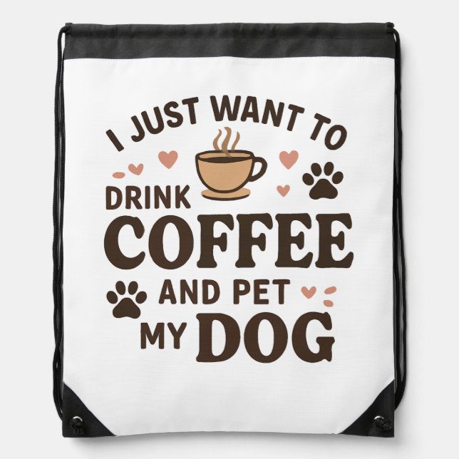 Funny Dog Lover Mug Dog Mom Dog Dad Drawstring Bag (Front)