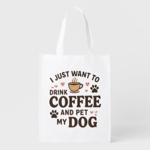 Funny Dog Lover Mug Dog Mom Dog Dad Grocery Bag