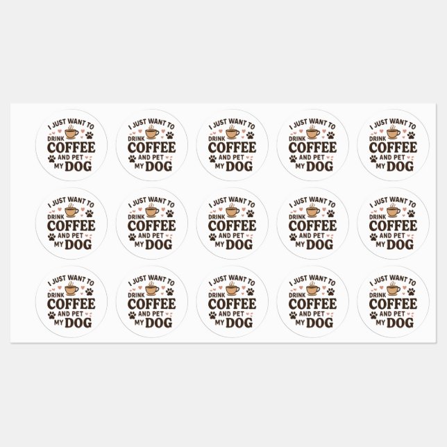 Funny Dog Lover Mug Dog Mom Dog Dad Kids' Labels (Sheet)